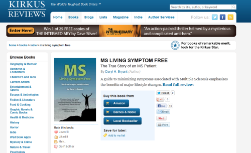 Kirkus Review of MS - Living Symptom Free
